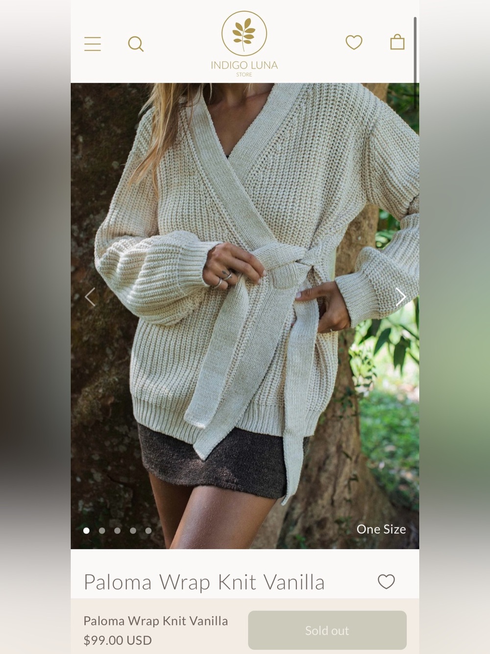 Paloma Wrap Knit Cardigan in Vanilla by Indigo Luna